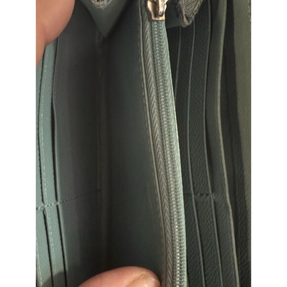 Coach Factory Wallet 6.75X3.75x2” Teal Leather Zip Around - Picture 9 of 11